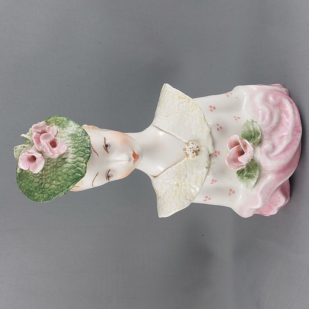 Vintage 1940s porcelain Cordey Victorian lady figure bust